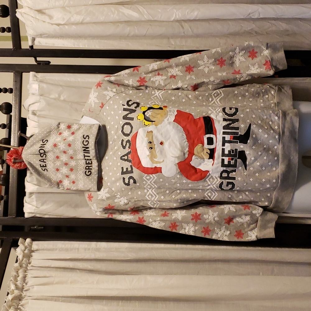 Season's Greetings Sweatshirt w/ Hat Sz XXL